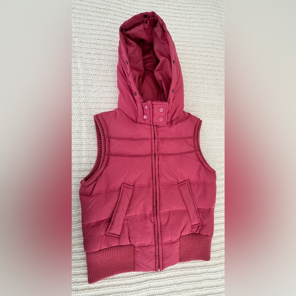 Hot Pink Hooded Puffer Vest